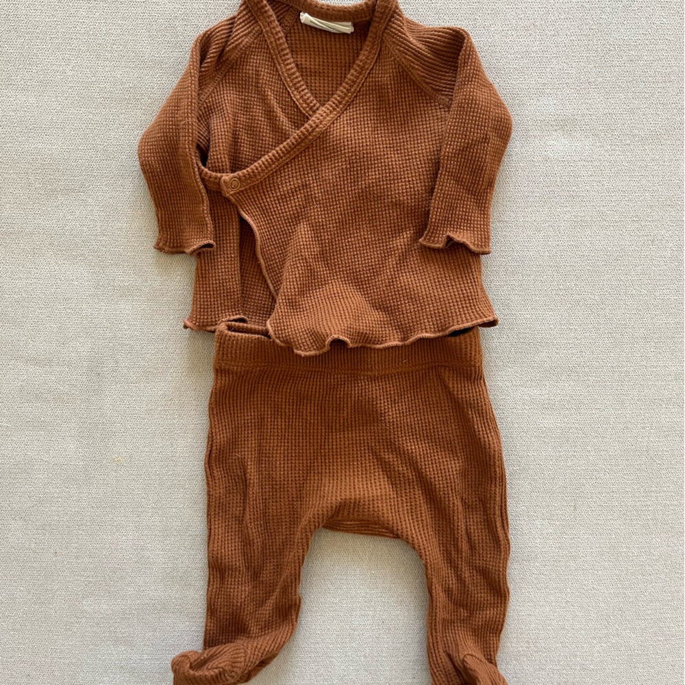 Spearmint Baby Waffle Kimono Set - Organic Cotton